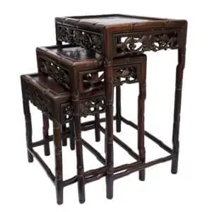 Chinese Nest of Three Huali Hardwood Tables. 19th century