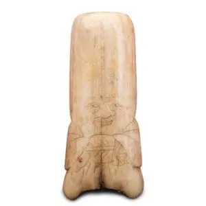 Antique Japanese Stag Antler Netsuke of Lucky God Fukurokuju. Unsigned. Edo Period