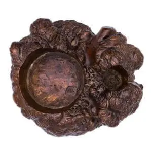 Large Antique Japanese Natural Form Burr Wood 'Tabako-bon' Holder. 19th Century Scholar's Object