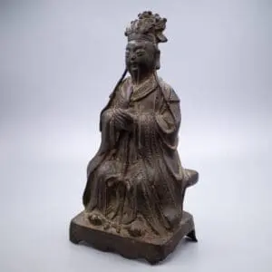 Antique Chinese Daoist Bronze Figure of Wenchang Wang. 16th-17th Century, Ming Dynasty