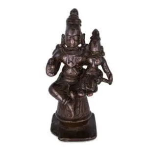Antique Indian Copper Alloy Figure of Rama and Sita. Southern India, 18th-19th Century