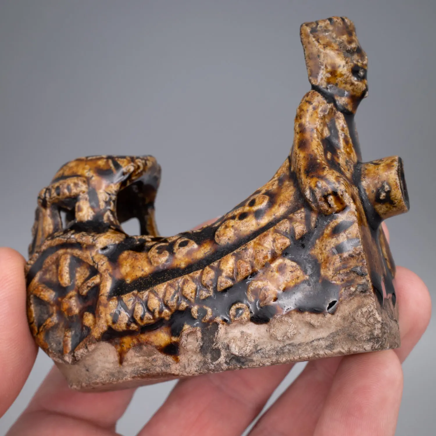 Antique Chinese Amber Glazed Water Dropper. Scholar's Object. Song or Yuan Dynasty