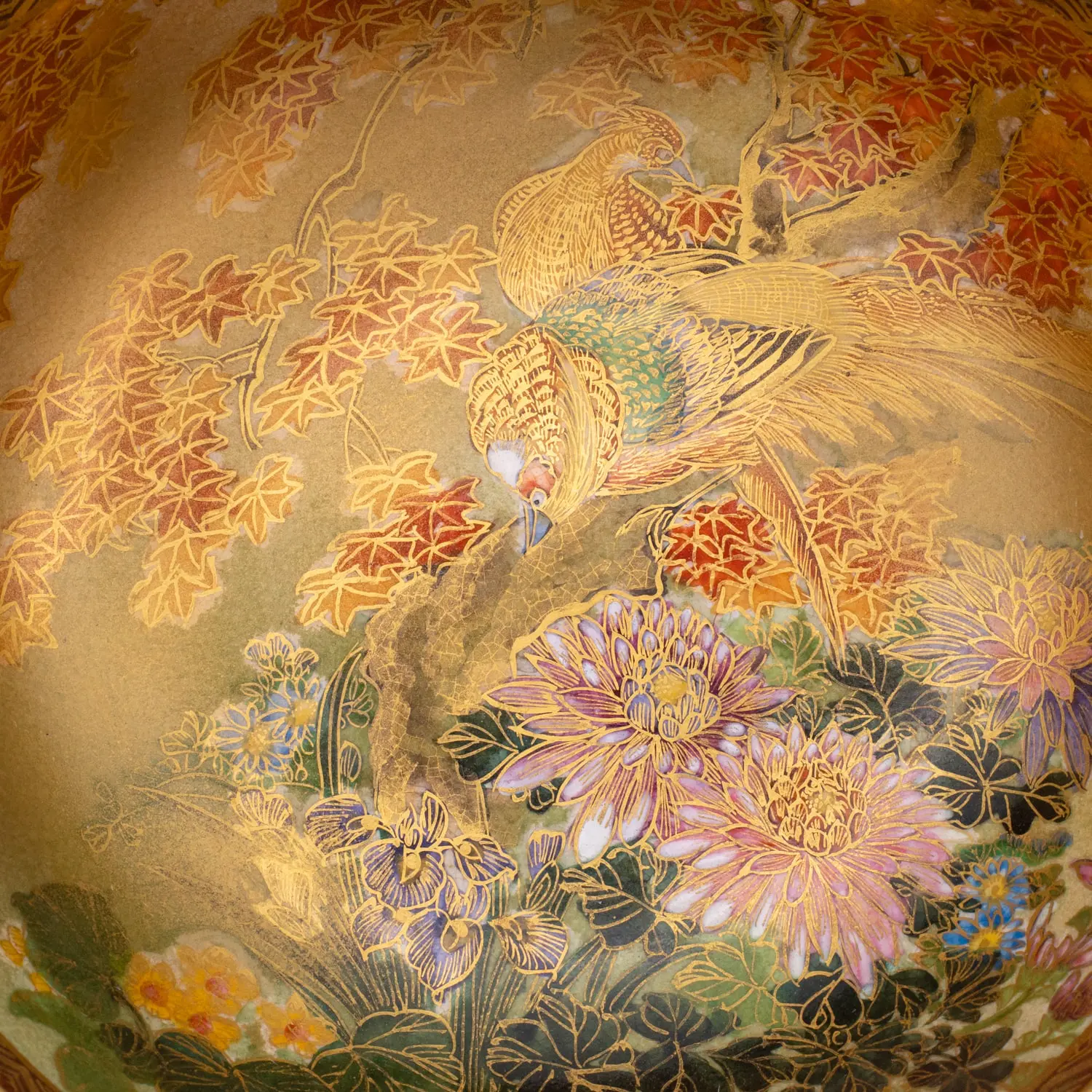 Antique Japanese Satsuma Pottery Bowl Marked 神山. Early 20th century