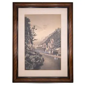 Fukutaro Terauchi (b. 1891) - Valley Scenery. Original Japanese Woodblock Print