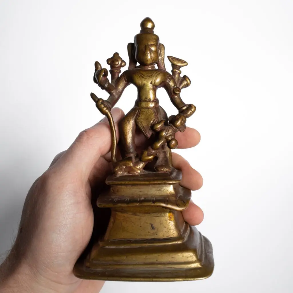 Antique Indian Figure of Hindu Deity Durga Mahishasura Mardini. 19th century