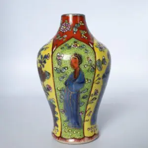 Clobbered Antique Chinese Kangxi Period Long Eliza Blue and White Porcelain Vase