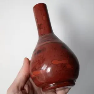 Antique Chinese Simulated Realgar Peking Glass Vase. Qing Dynasty or Republic