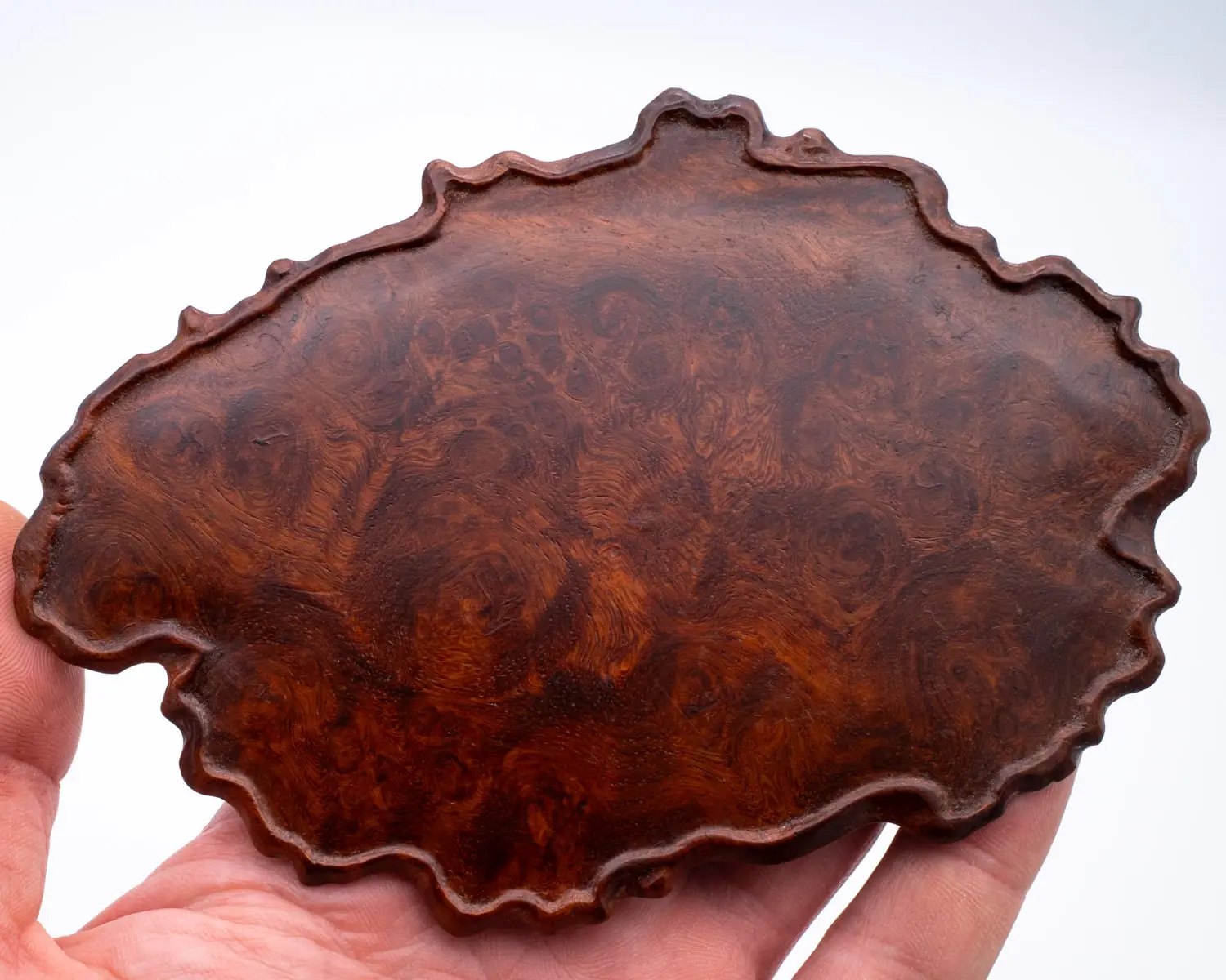 Small Japanese Burr Wood Jiita Shikiita Display Board 13.5x9.5 cm
