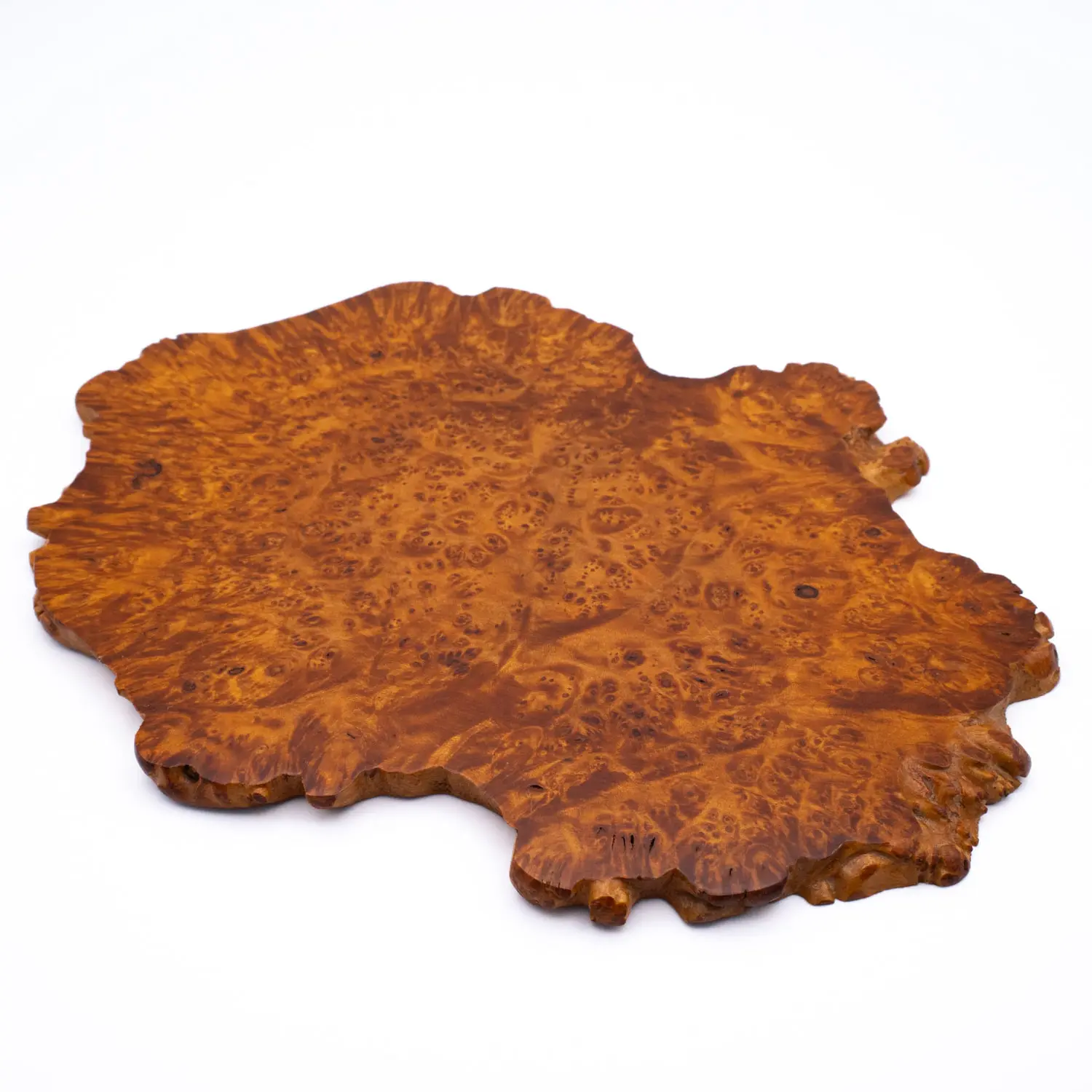 Fine Japanese Live Edge Burr Wood Jiita Shikiita Display Board 21x17 cm