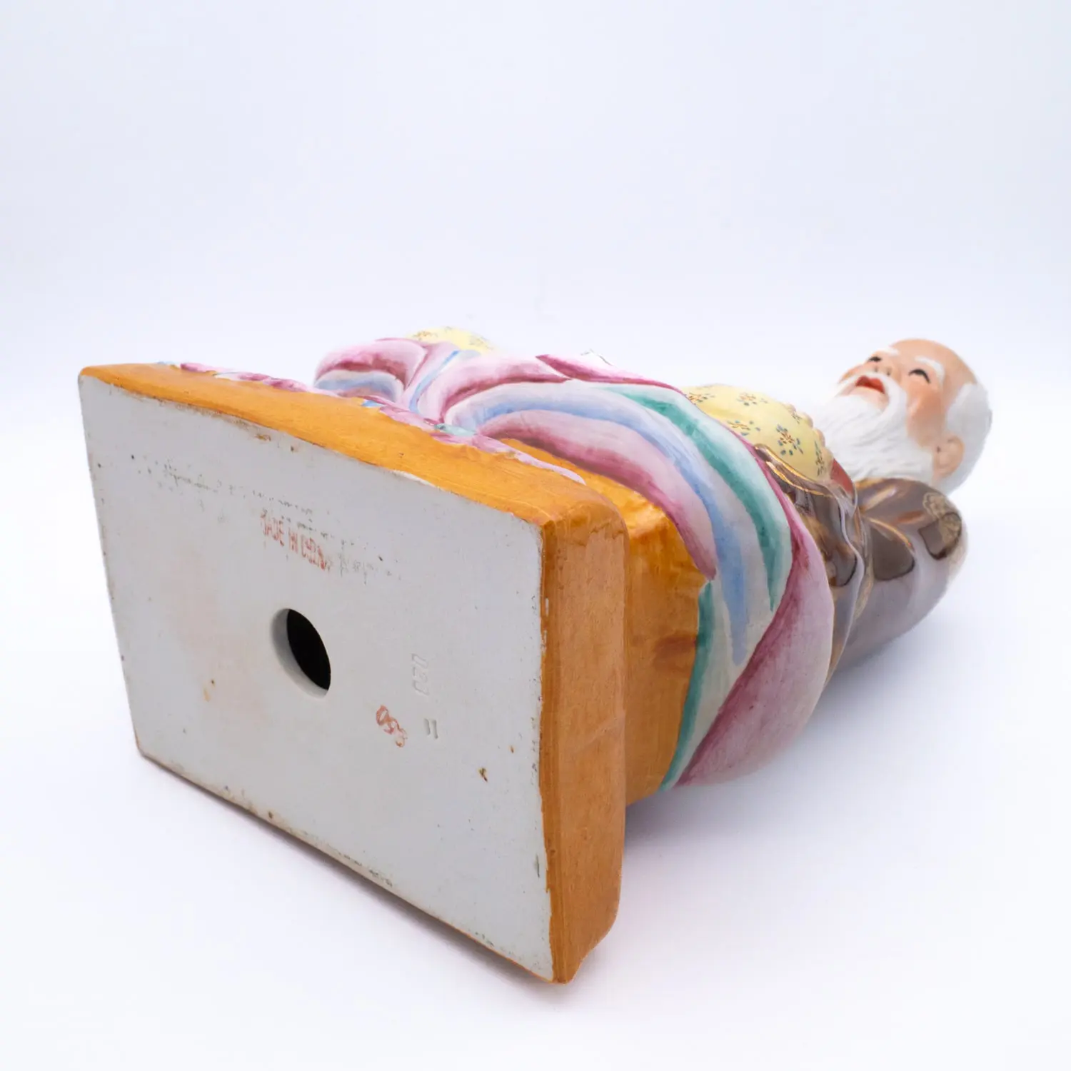 Vintage Chinese Famille Rose Porcelain Figurine of Taoist Deity Taishang Laojun