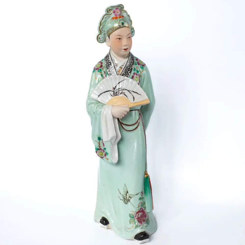 Large Chinese Famille Rose Porcelain Figurine Republic Period or PRoC