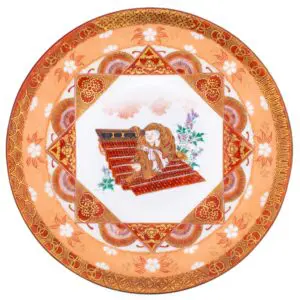 Fine Antique Japanese Meiji Period Kutani Porcelain Charger. Diameter 30cm / 12"