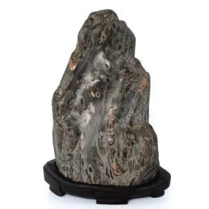 Large Antique Japanese Biseki Suiseki on Wooden Stand. Scholar's Viewing Stone