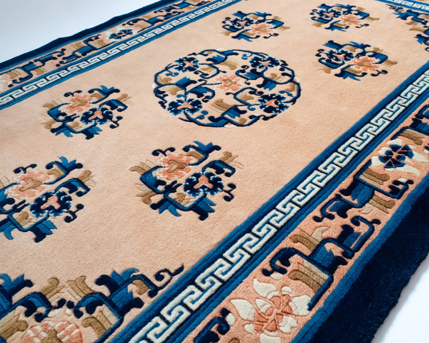 Fine Vintage Chinese Handmade Peking Wool Art Deco Rug 174x93 cm