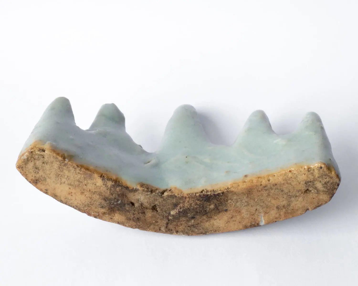 Antique Chinese Celadon Glazed Porcelain Brush Rest. Qing Dynasty Scholar's Object