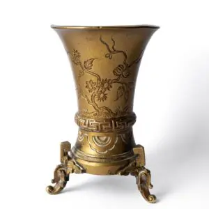 Antique Chinese Gu Form Bronze Vase. Qing Dynasty, 19th Century. Bonhams Provenance