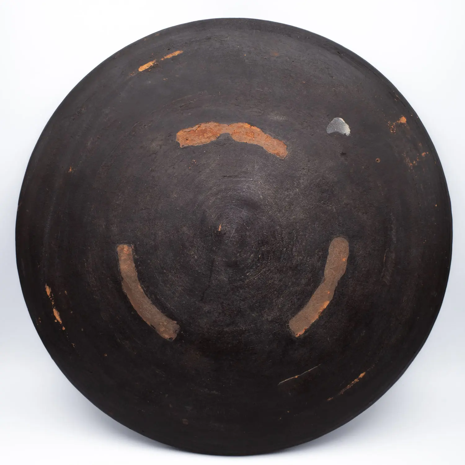 Antique Japanese Tokoname Ware Terracotta Charger. Yamato and the Demon Boar