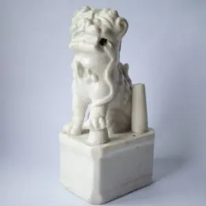 Antique Chinese Blanc de Chine Dehua Porcelain Foo Lion Joss Stick Holder. Kangxi Period