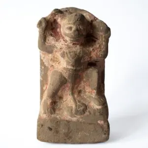 Antique Indian Hindu Sandstone Stele Carving of Lord Hanuman. 14th-16th Century