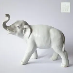 Antique Japanese Porcelain Elephant Figurine Early 20th Century Hirado or Seto Ware