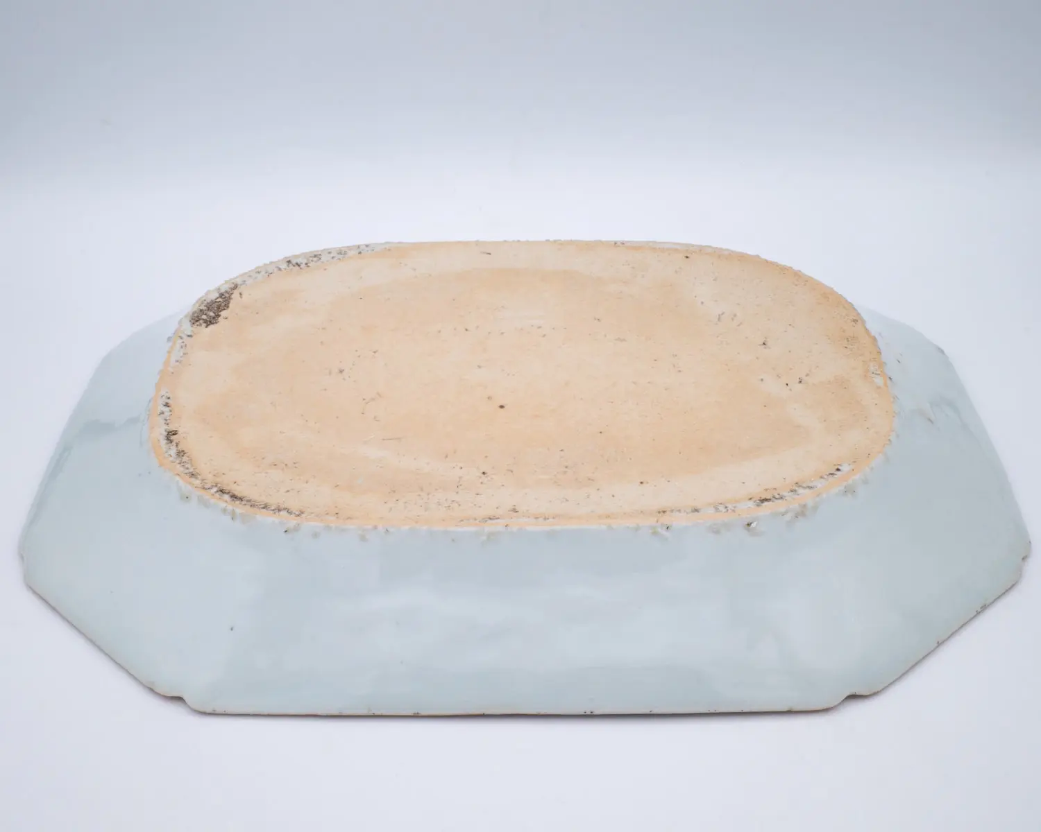 Large Antique Chinese Blue and White Porcelain Octagonal Platter Qianlong Period