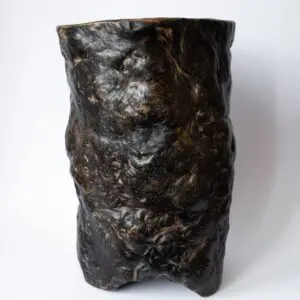 Large Antique Chinese Burr Wood Bitong Brush Pot. Qing Dynasty