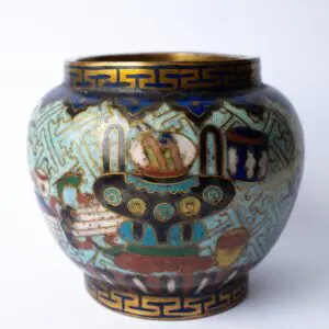 Fine Antique Chinese Cloisonne Enamelled Hundred Treasures Brush Washer. Late Qing Dynasty