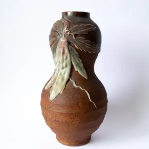 Antique Japanese Sumida Gawa Pottery Vase by Ishiguro Koko Early 20th Century