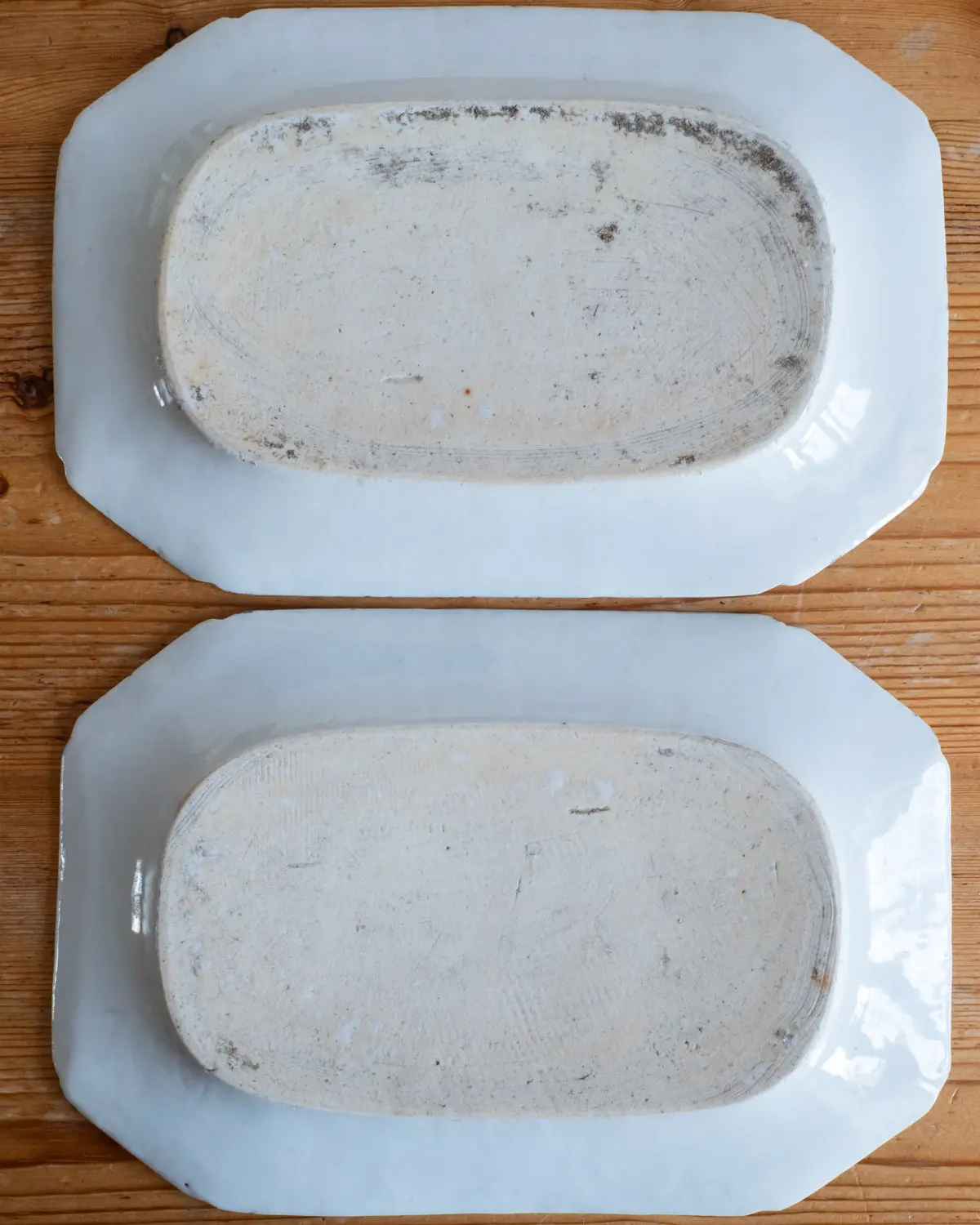 Chinese Antique 18thC Qianlong Period Qing Blue White Porcelain Platters 22x15cm