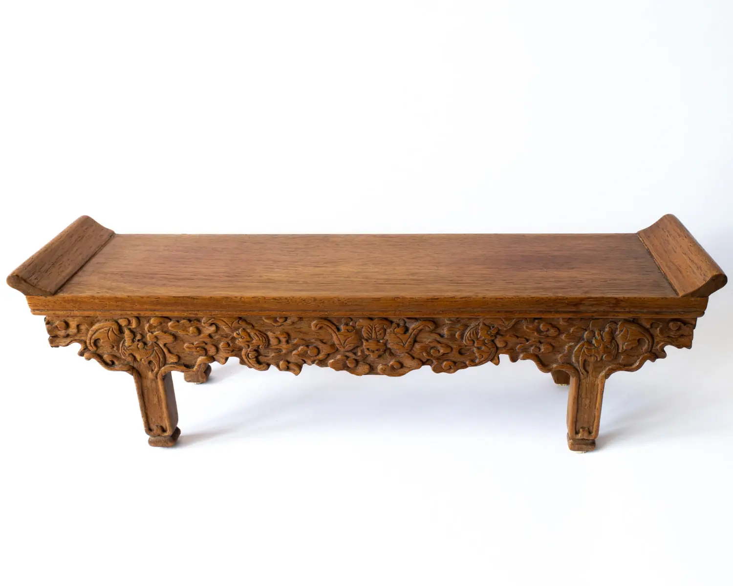 Fine Chinese Vintage Relief Carved Hardwood Altar Table Display Stand 20th Century