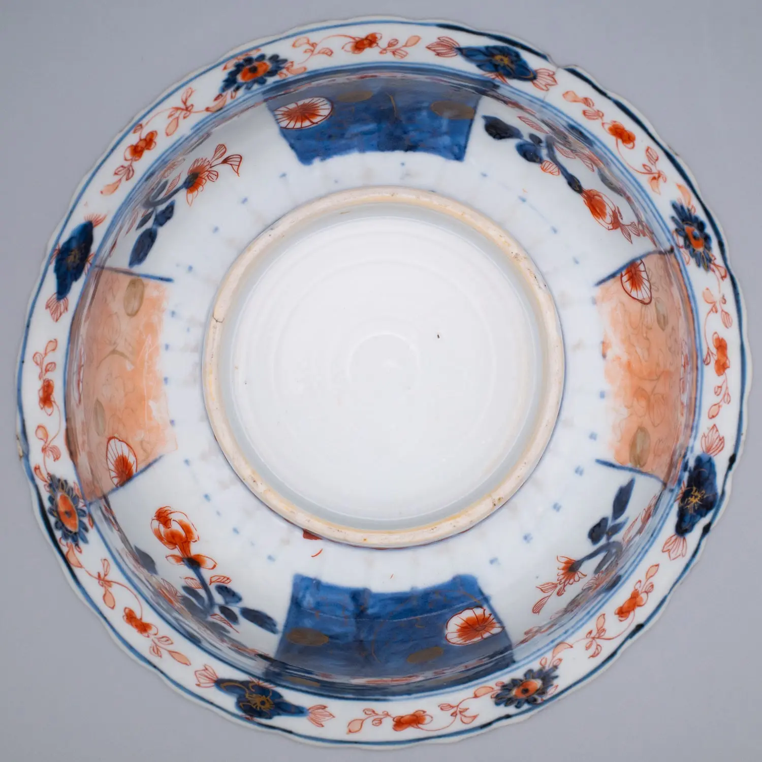 Rare Chinese Antique Kangxi Period Imari Porcelain Klapmuts Bowl 17-18th Century