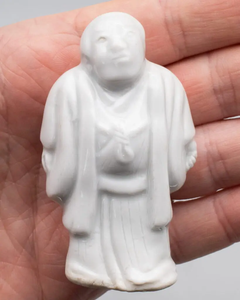 Antique or Vintage Japanese Hirado Porcelain Standing Male Figure Wearing Kimono