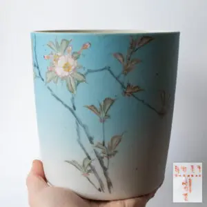 Fine Antique Japanese Meiji Sharkskin Glazed Ishime Yaki Pot by Takeuchi Chubei