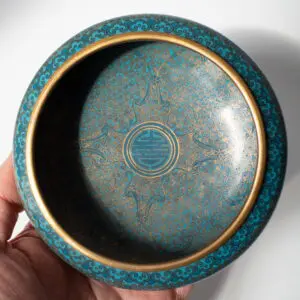 Fine Chinese Antique Republic Period Cloisonne Brush Washer Bowl with Provenance
