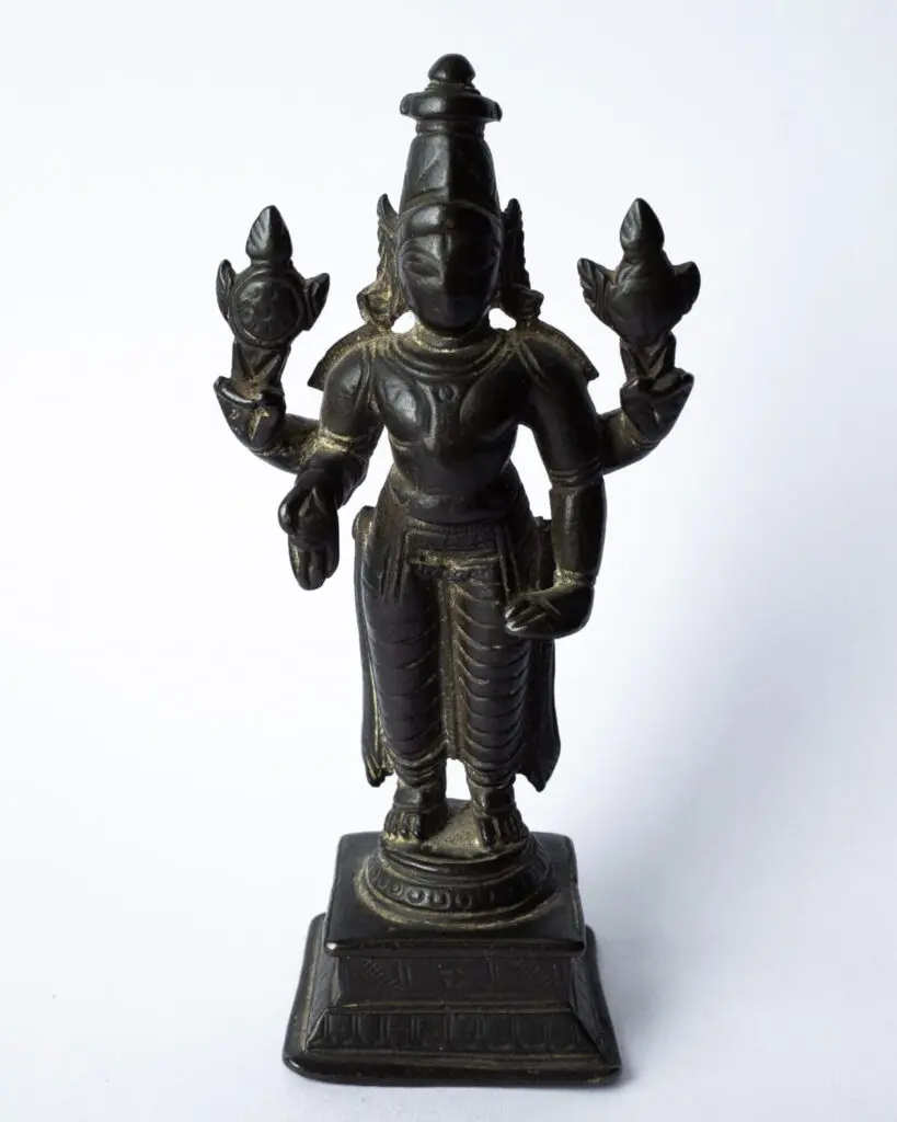 Fine Antique Indian Bronze Hindu Figure of Lord Vishnu Venkateswara 18-19th C