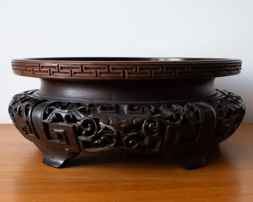Fine Chinese Antique Vintage Openwork Hardwood Stand For Vase Bowl Jar 19-20thC