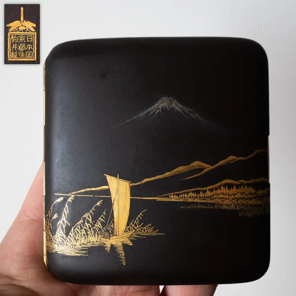 Fine Antique Japanese Meiji Damascene Cigarette Case Komai Otojiro Early 20th C