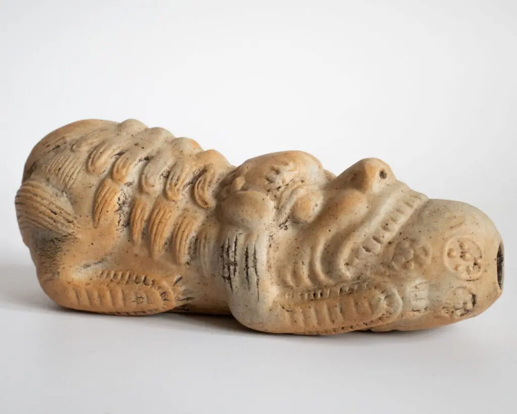 Rare Chinese Antique Biscuit Porcelain Buddhist Foo Lion Snuff Bottle 19thC Qing