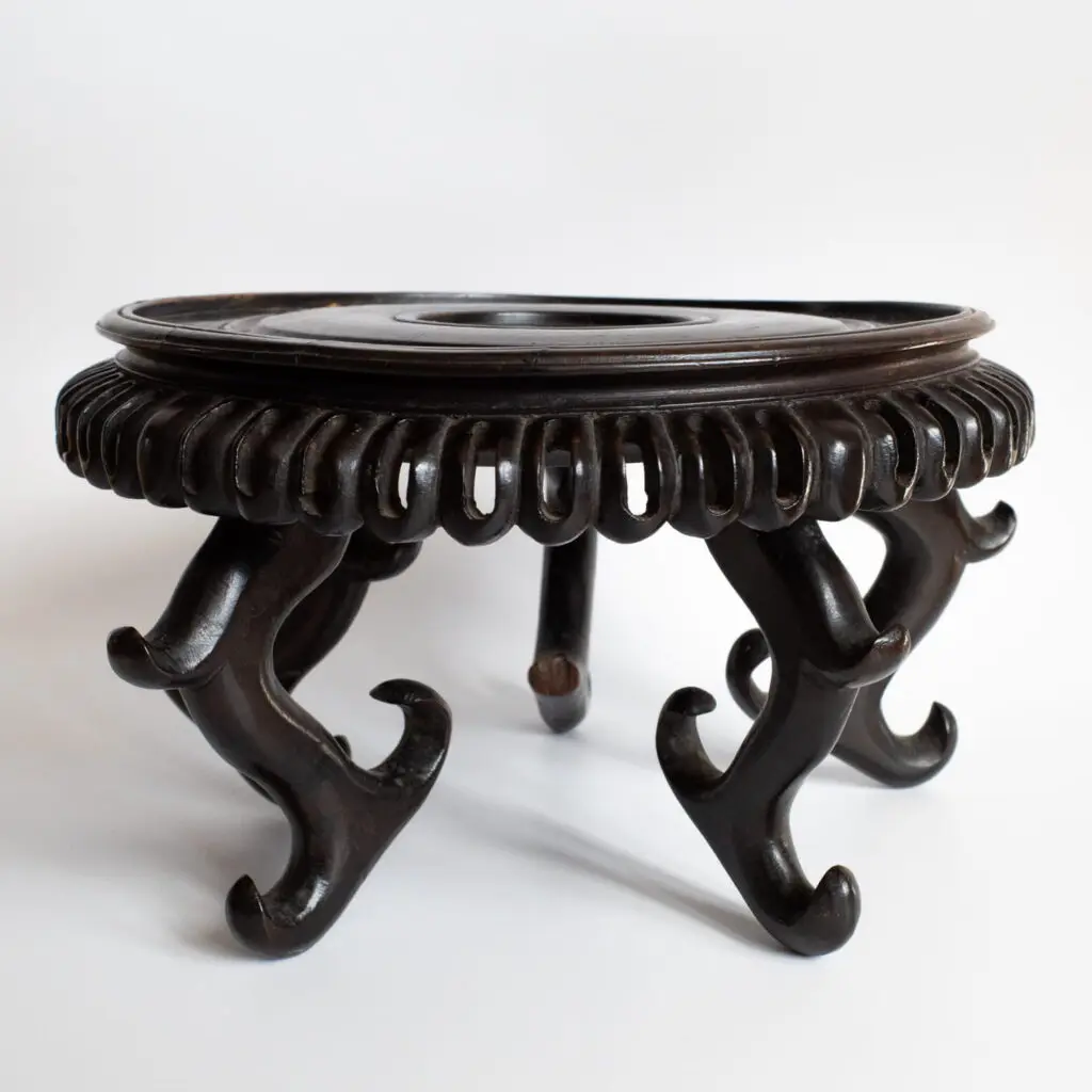 Large Chinese Vintage Hardwood Stand For Vase Bowl Incense Burner 20th Century