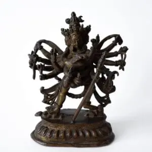 Antique Tibetan or Indian Buddhist Bronze Figure of Kapaladhara Hevajra 19th C