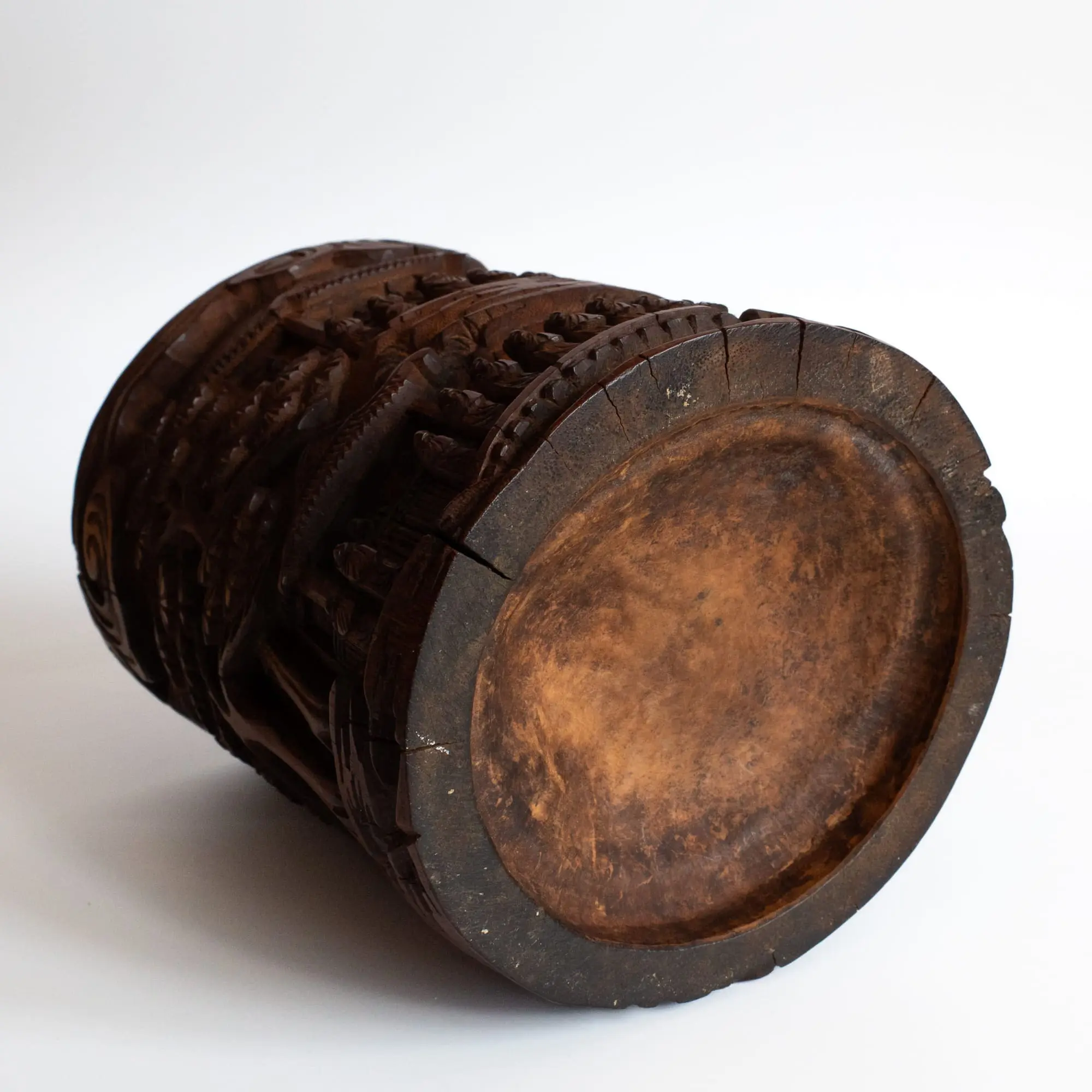 Chinese Antique Relief Decorated Bamboo Bitong Brush Pot 19th-20th C