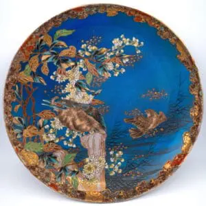 Antique Japanese Meiji Satsuma Pottery Charger Style of Taizan Yohei 37cm