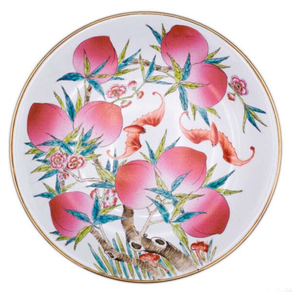 A Chinese Famille Rose Charger With Bats and Peaches Decoration