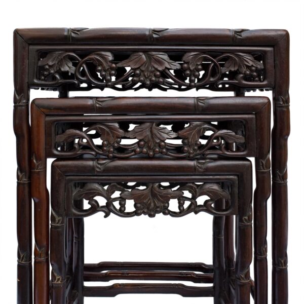 Chinese Nest of Three Huali Hardwood Tables. 19th century