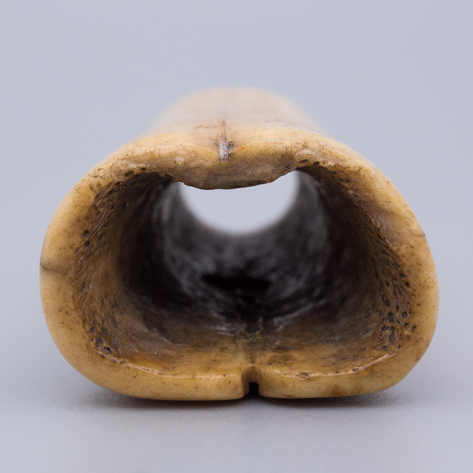 Antique Japanese Stag Antler Netsuke of Lucky God Fukurokuju. Unsigned. Edo Period