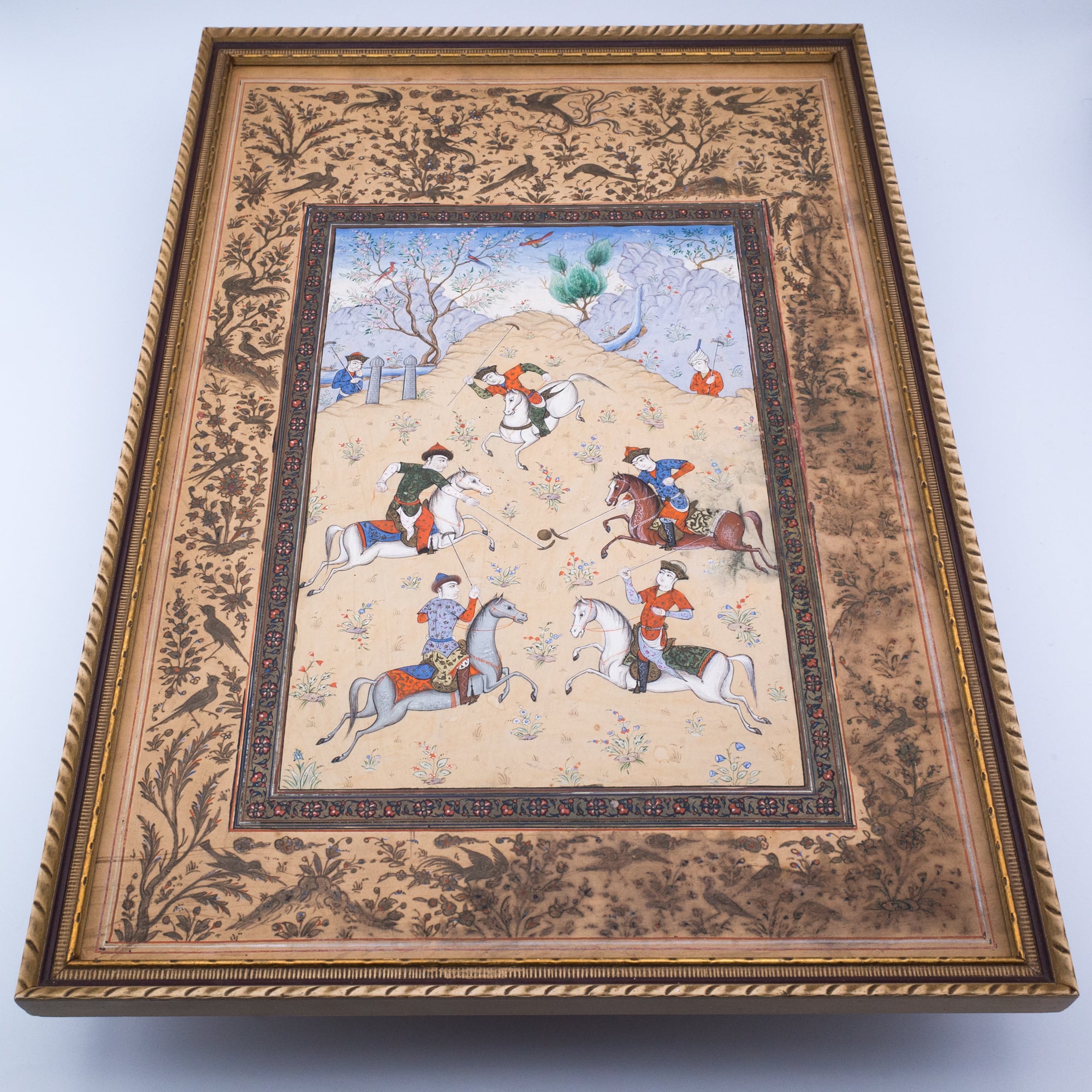 Persian Miniature Painting. [Ancient Game of Polo]. - Raptis Rare