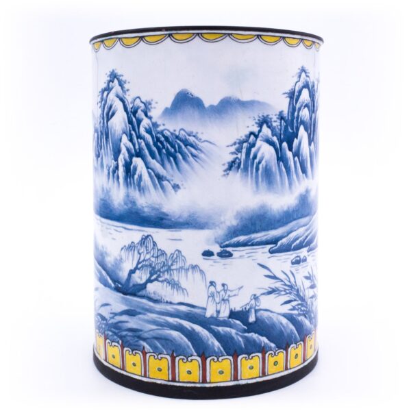 Fine Chinese Canton Enamel Bitong Brush Pot With Calligraphy Inscription. Apocryphal Qianlong Mark