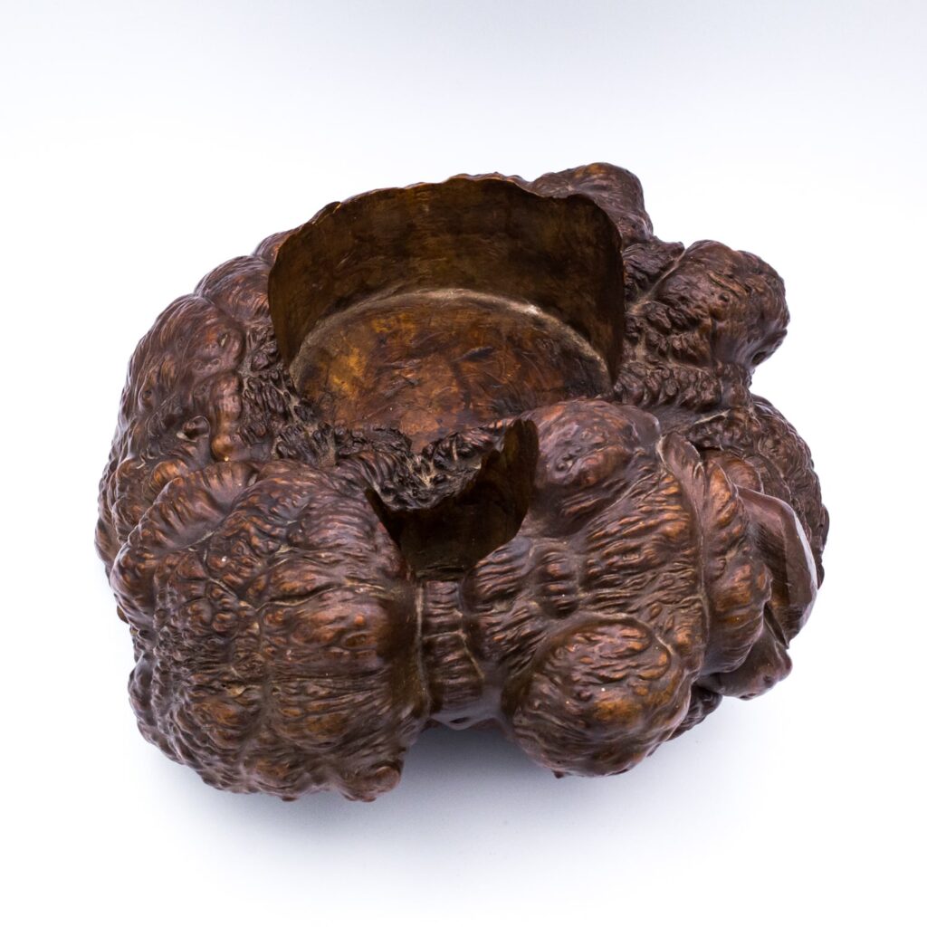 Large Antique Japanese Natural Form Burr Wood 'Tabako-bon' Holder. 19th ...