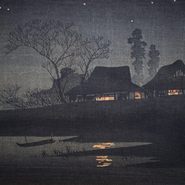 Takahashi Hiroaki Shotei, 1871-1945 – A Starlight Night (Hoshi No Yoru). Original Japanese Woodblock Print Published by Watanabe Shozaburo