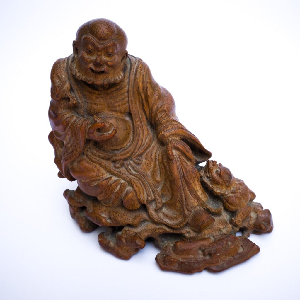 Fine Antique Chinese Bamboo Root Carving of a Daoist Immortal. Late ...